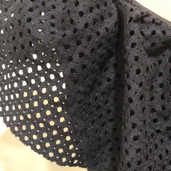 NWT ASOS Miss Selfridge Dress Size US 12 Black Eyelet Ruffle Sleeve Sheath - Picture 5 of 10